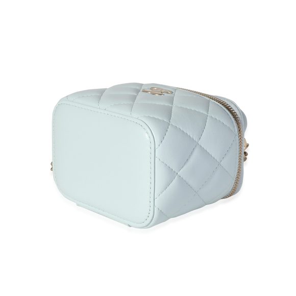Chanel Light Blue Quilted Lambskin Mini Vanity - Picture 5 of 8